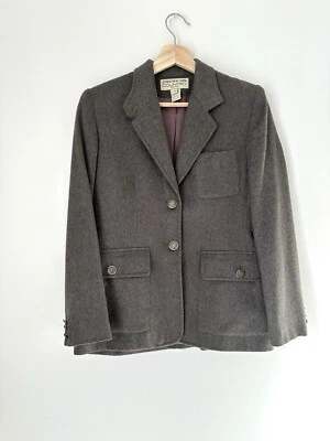 Chaqueta Blazer De Colección Años 90 Para Mujer Puro 100% Cabello Camel Talla 4P Gris Old Money Academia Foto 1 de 4