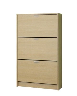 Zapatero con 3 puertas (18 pares), color roble - Imagen 1 de 2