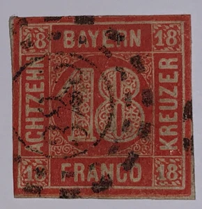 Travelstamps: 1862 Germany-Bavaria Stamp Scott# 14 Numeral 1862 Used, Ng - Picture 1 of 8