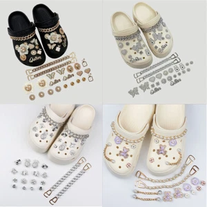 Cute Bears Butterfly Bling Pearl Crystal Chain For Clog Sandal Decor Accessories - Picture 1 of 14