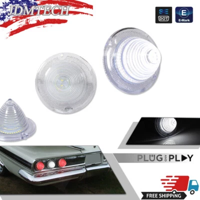 Luces de reversa LED blancas transparentes para Chevrolet Impala Chevy El Camino 60-61 Foto 1 de 4