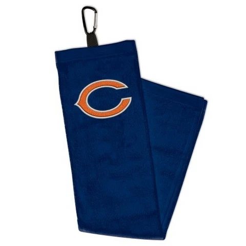 Chicago Bears Golf Towel 15x25 NFL Tri-Fold Sports Football Team Hook Clip Rag Cover