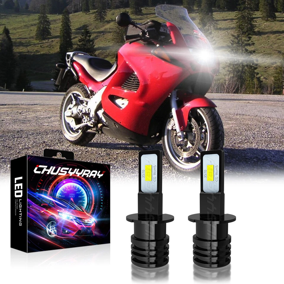 Faros LED blancos H3 para moto Zero FX 2013-2018 -6000k Foto 1 de 4