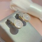 1.50Ct Round Natural Moissanite Tester Pass Stud Earrings 14K Yellow Gold Plated