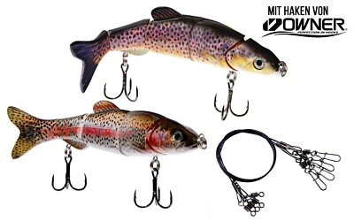 Hecht Wobbler Hardbait Kunstköder | 2er Set | 16cm 39g Regen+Bach Forelle |Owner - Bild 1 von 4