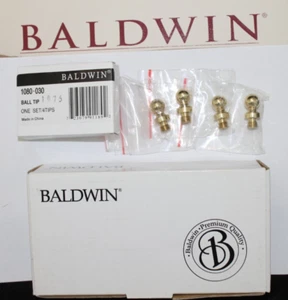 Acabados de bisagra de punta de bola de latón Baldwin acabado de latón pulido 1080-030 JUEGO DE CUATRO - Imagen 1 de 8