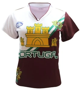 Portugal Women Fan Jersey Slim Fit White/Burgundy - Picture 1 of 4