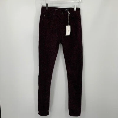 AG Adriano Goldschmied Farrah Skinny velvet corduroy pants jeans paisley new 27 - Image 1 of 4