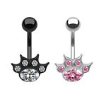 Cat's Claw Navel Ring Heart Cross Inverted Belly Button Ring Moon Navel Ring