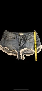 Roxy Damen Distressed Denim abgeschnittene Jeansshorts Größe 1 Stretch - Bild 1 von 7