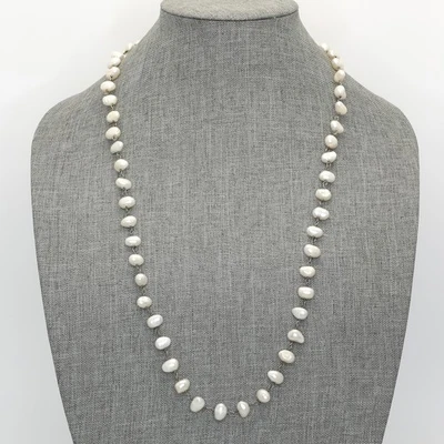 Retired Silpada FRESH CATCH Sterling Silver Freshwater Pearl 32" Necklace N1368 - Image 1 of 4