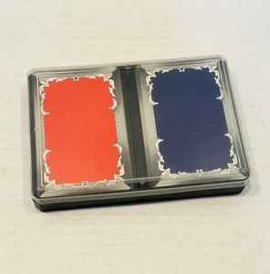 Vintage ARRCO Double Deck Red & Blue Playing Cards In Plastic Case USA - Picture 1 of 15