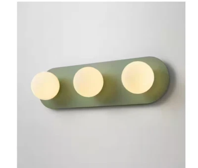 Aria 24,8 pulgadas Luz de tocador W 3 luces moderna Art Deco gris verde con vidrio opalino Foto 1 de 4