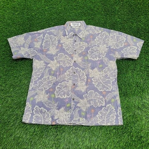 Campia Moda Hawaiian Floral Shirt XL 24x29 Purple Summer AOP - Picture 1 of 13