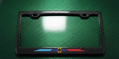 German Eagle Modern License Plate Frame  Euro Sport Racing 3K 100% Carbon Fiber - Image 1 of 3