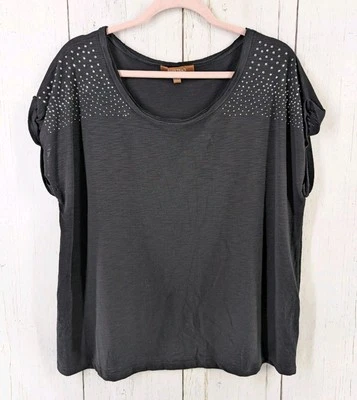 Top informal negro manga corta Ellen Tracy talla grande para mujer Foto 1 de 4