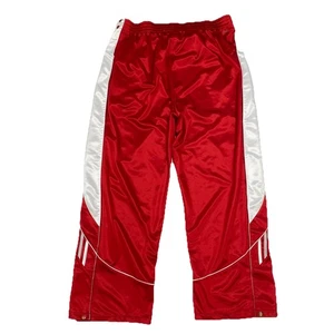Adidas Clima365 Red Track Pants 2XL Snap Button Retro Striped Warm-Up Pants  - Picture 1 of 22