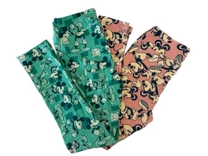 2 Pairs Lularoe One Size OS Disney Leggings Mickey Mouse Women - Picture 1 of 4