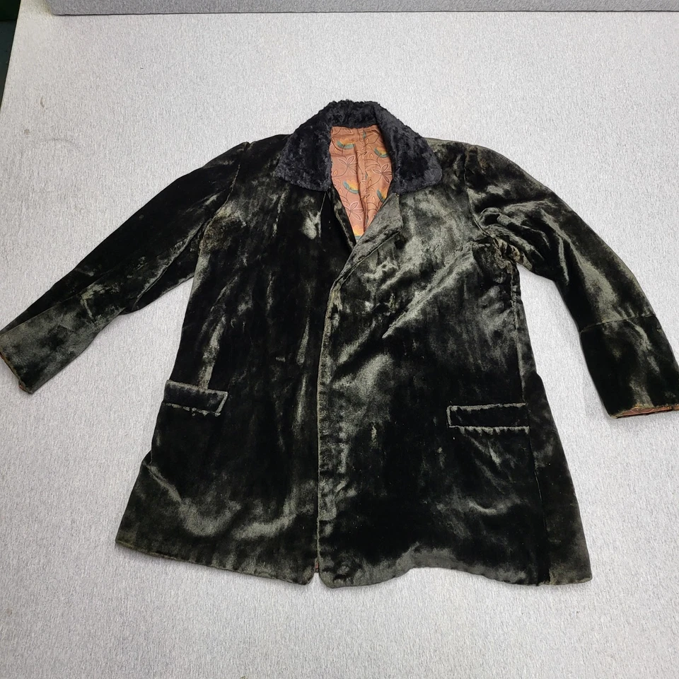 Chaqueta/abrigo de salón de terciopelo para hombre de principios de 1900 estilo eduardiano negro Foto 1 de 4