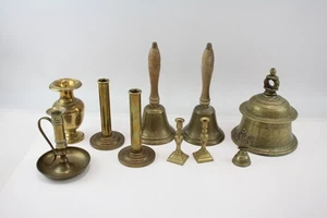 Vintage Brass Bells Of Various Style & Sizes Job Lot 6129g - Picture 1 of 7