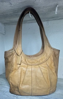 COACH Pleated Ergo No.12240 Genuine Leather Tattersall Lining - Image 1 of 4