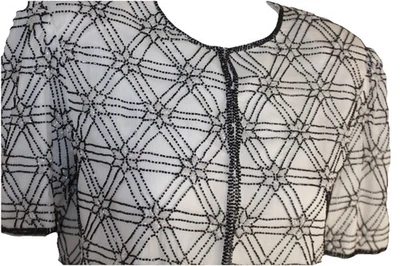 Blazer Chaqueta Laurence Kazar Talla M STAR OF DAVID Judaica Con Cuentas Nuevo con Etiquetas Foto 1 de 4