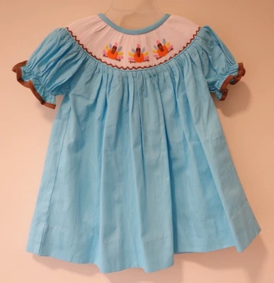 Nuevo con etiquetas Vestido Plisados y Costuras Pavos Obispo Calado Niña Talla 6 Meses Foto 1 de 2