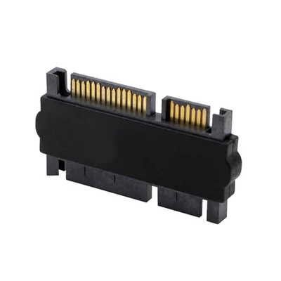 Black SATA 22Pin 7+15 Male To SATA 22Pin 7+15 Male Extension Convertor Adapter - Image 1 of 4