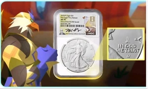 Ase Eagle Privy NGC MS70 2025 primera era 50K 8 Mark Salsberg firmado (en mano) - Imagen 1 de 2