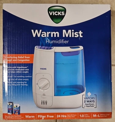 Vicks Warm Mist Humidifier 1 Gallon Medium/Large Room Size --Brand New - Image 1 of 4