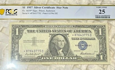 $1 1957 Silver * Star Certificate Fr. 1619* PCGS VERY FINE 25 ONE OF FIVE NOTES - Image 1 of 4