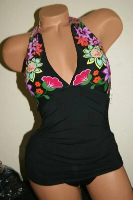 Nuevo Tankini Floral Negro Anne Cole Nuevo con Etiquetas Talla XS $106.00 Foto 1 de 4
