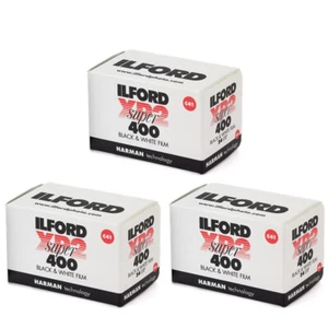 3 Rolls Ilford XP2 Super 400 24 Exposure Black and White Negative Film, FRESH  - Picture 1 of 4