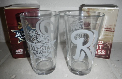 Frisco RoughRiders Baseball MILB Set of 2 All Star Game 2017 Pint Glass Glasses Cover