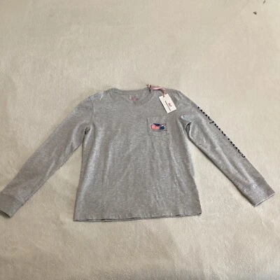 Camisa Vineyard Vines Niñas 10/12 Gris Manga Larga Nueva con Etiquetas Foto 1 de 4