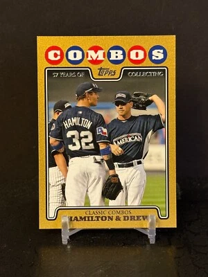 2008 Topps Updates Highlights Hamilton Drew Combo Gold Var Card #UH112 #'ed/2008 - Image 1 of 2