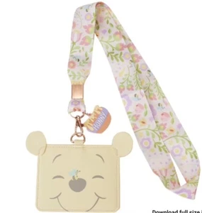 Loungefly Disney Winnie the Pooh Folk Floral Lanyard with card Holder - Picture 1 of 4