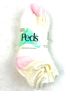 Vintage Peds 3 Pack Cushioned Quarter Socks Womens 9-11 - Picture 1 of 4