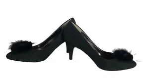 Moda Reflex Dress Shoes ~ Size 8.5 ~ Black Suede ~ 2” Heels ~ Flowers on Toes - Picture 1 of 9