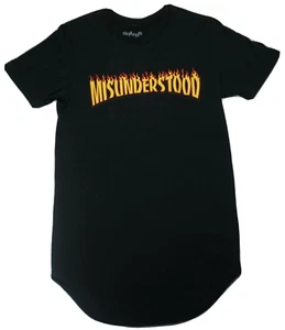 ENTREE Men Small Flaming MISUNDERSTOOD Black 100% Cotton T-Shirt Made In USA - Picture 1 of 9