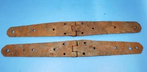 Strap Hinges Hand Wrought 16.5" L Knuckled Barrell Joint 2" W at Barrel Pair - Picture 1 of 7