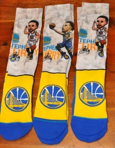 Stephen Curry Golden State Warriors Stance Socks NEW Men's large 9-13 lot of 3 - Picture 1 of 3