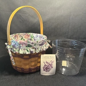 Longaberger 1996 serie maggio cestino Sweet Pea 14915 fodera 24911 protezione 44903 - Foto 1 di 9