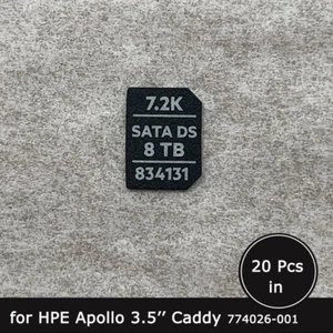 20pc of 834131 SATA 8TB 7.2K caddy label sticker for hpe apollo 3.5'' LFF trays - Afbeelding 1 van 1