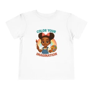 Color Your Imagination Toddler Tee, Art Shirt, Kids Creative Shirt, [...] - Picture 1 of 15