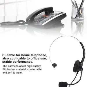Telephone Monaural Headset Landline Phone Headphone With Microphone For Home CRY - Zdjęcie 1 z 12