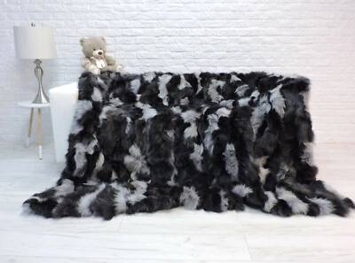 Luxus Echtes Fuchs Überwurf King Pelz Decke Flickwerk Fell Echt 546 - Bild 1 von 4