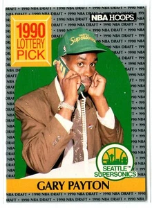 Tarjeta de novato 1990-91 NBA Hoops Gary Payton RC #391 Sonics Bucks Celitcs Heat - Imagen 1 de 1