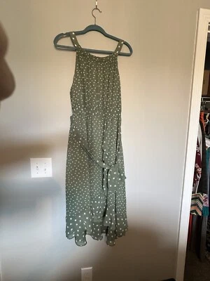 Vestido EST 1946 a lunares sin mangas con volantes XL verde con lunares blancos Foto 1 de 4