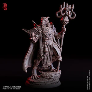Dragonborn Wizard Sorcerer Miniature 28mm 32mm 75mm Dungeon Dragons D&D RPG - Picture 1 of 2